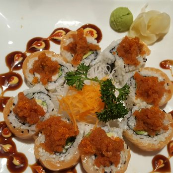 CoCo Mongolian Grill & Sushi - Toyota roll starts off as a California and the gets salmon and spicy tuna added and a good sauce to go with it. - Bars Near Me - Redding, California