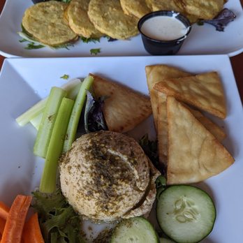 Whistle Stop Grill & Bar - Bottom hummus/ top Fried Green Tomatoes - Diners Near Me - Safety Harbor, Florida Whistle Stop Grill & Bar - Bottom hummus/ top Fried Green Tomatoes - Diners Near Me - Safety Harbor, Florida