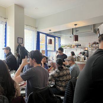 Little Grenjai - Inside seating. Simple diner style interior - Thai Near Me - Brooklyn, New York Little Grenjai - Inside seating. Simple diner style interior - Thai Near Me - Brooklyn, New York