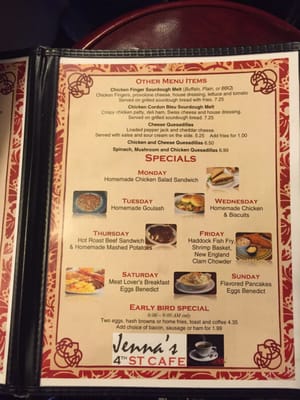 Menu photo 3 Jennas 4th Street Cafe Dunkirk, NY