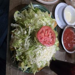Casa Del Rio - 32. Nachos Supremos with extra lettuce. The beans and sour cream I opted to have on the side