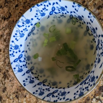 Pa Lian - Simple and flavorful chicken/ginger broth that comes with (B07) Nan-gyi-thoke order. - Burmese Near Me - Wheaton, Illinois