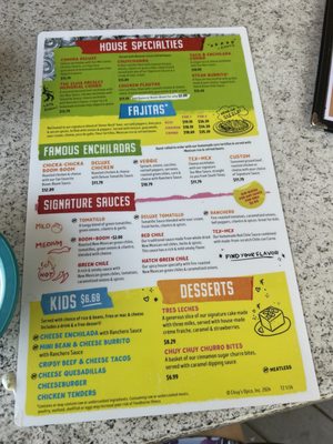 Menu photo 1 Chuy's Selma, TX