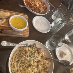 Seafood Diablo and Carbonara. Seafood Diablo and Carbonara.