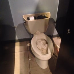 These were the bathrooms, New Year's Eve.