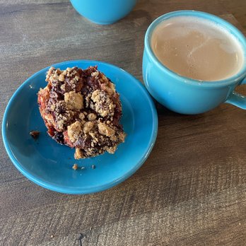 Basque Boulangerie Cafe - Chocolate Cherry Crumble muffin and Large Mocha. - Bakeries Near Me - Sonoma, California Basque Boulangerie Cafe - Chocolate Cherry Crumble muffin and Large Mocha. - Bakeries Near Me - Sonoma, California