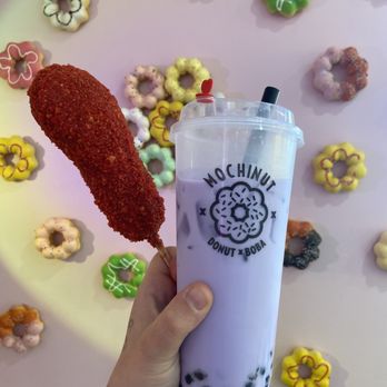 Mochinut - Concord - Flaming Hot Cheetos Mozzarella and UBE milk tea - Donuts Near Me - Concord, California Mochinut - Concord - Flaming Hot Cheetos Mozzarella and UBE milk tea - Donuts Near Me - Concord, California