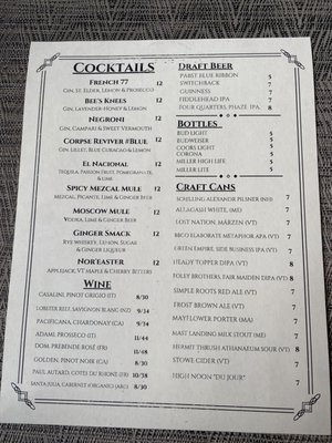 Menu photo 7 Kipling’s Tavern Brattleboro, VT