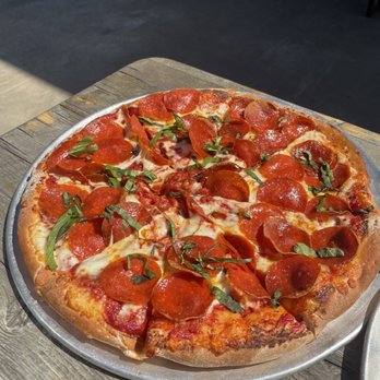 Aviator Pizza & Drafthouse - 12" pepperoni and basil pizza - Pizza Near Me - Austin, Texas Aviator Pizza & Drafthouse - 12" pepperoni and basil pizza - Pizza Near Me - Austin, Texas