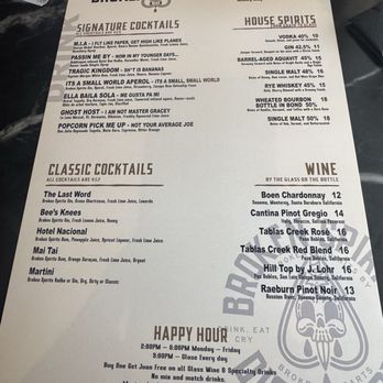 Broken Spirits-Anaheim - Menu - Cocktail Bars Near Me - Anaheim, California