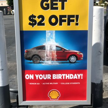 Shell - $2 OFF ANY CAR WASH ON YOUR BIRTHDAY! - Gas Stations Near Me - Anaheim, California Shell - $2 OFF ANY CAR WASH ON YOUR BIRTHDAY! - Gas Stations Near Me - Anaheim, California