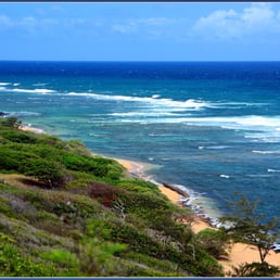 Some beach on the North side of the island. You probably wouldn't find it on your own.
