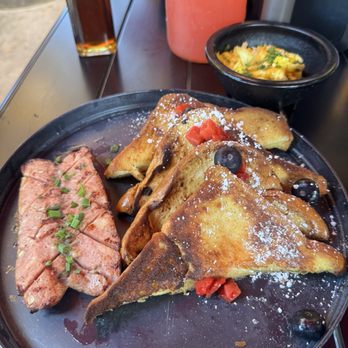 Dubs Brunch Bar - French toast, chicken sausage, and eggs - Seafood Near Me - Hollywood, Florida Dubs Brunch Bar - French toast, chicken sausage, and eggs - Seafood Near Me - Hollywood, Florida