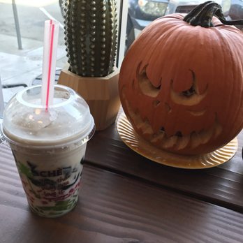 Bambu - Halloween Jack O Lantern and our drink - Juice Bars & Smoothies Near Me - Millbrae, California