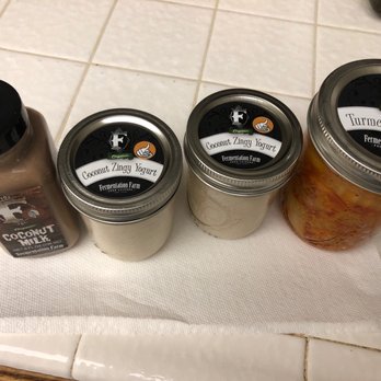 Fermentation Farm - Here is my first purchase, Chocolate coconut milk, coconut caramel yogurt, and some Kimchi! Yum! - Health Markets Near Me - Costa Mesa, California