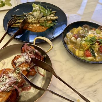 Ponto Lago - Charred Baby Sweet Potatoes, Wood Fired Asparagus***; Blue Corn Chochoyotes - New American Near Me - Carlsbad, California