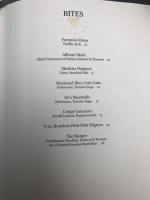 Menu photo 1 The Cannon Room Baltimore, MD