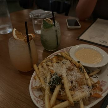 Salice - Tuscan Glow Spritz, Hugo Spritz (my friend says best she's ever had), and the Luca Fries!! So good! The aioli is 10/10. - Italian Near Me - Homewood, Alabama