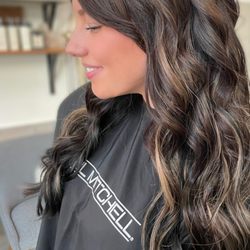 Paramount Salon/Spa - Tape in extensions, custom colored extensions, root touch up, custom brunette, tone refresh, blowout