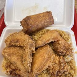 Handy Kitchen - Pork egg role, chicken fried rice, chicken wings