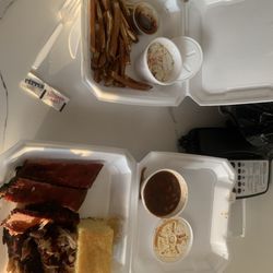 Pitmaster BarBQue Company-Fremont - 3 Meat Combo ribs, brisket and pulled pork.