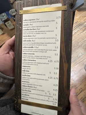 Menu photo 2 Cutbow Coffee Roastology Albuquerque, NM