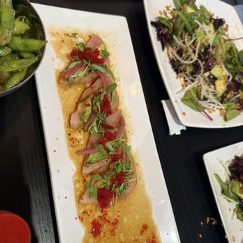 Sushi Love - Yellowtail Carpaccio large six pieces very reasonable price only $18 - Sushi Bars Near Me - Las Vegas, Nevada Sushi Love - Yellowtail Carpaccio large six pieces very reasonable price only $18 - Sushi Bars Near Me - Las Vegas, Nevada