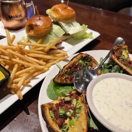 Potato Skins & Filet Mignon Sliders