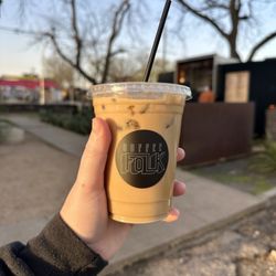 Coffee Folk - Burnt sugar and pink salt iced latte with oat milk