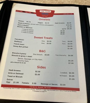 Menu photo 3 Tom Thumb Diner Etowah, TN