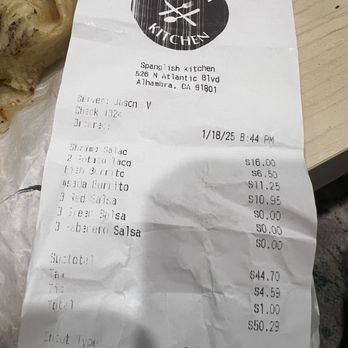 Spanglish Kitchen - Recipe of purchase. - Mexican Near Me - Alhambra, California Spanglish Kitchen - Recipe of purchase. - Mexican Near Me - Alhambra, California