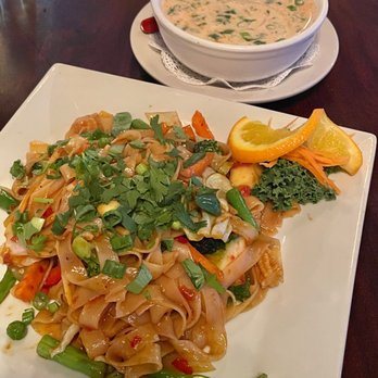 Andaman Asian Bistro - Veg Drunken Noodle and Tom Kha Soup. Highly recommended. Delicious! - Sushi Bars Near Me - St. Augustine, Florida Andaman Asian Bistro - Veg Drunken Noodle and Tom Kha Soup. Highly recommended. Delicious! - Sushi Bars Near Me - St. Augustine, Florida