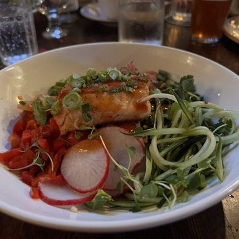 Red Cow - Korean Barbecue Salmon Bowl - Burgers Near Me - Minneapolis, Minnesota Red Cow - Korean Barbecue Salmon Bowl - Burgers Near Me - Minneapolis, Minnesota