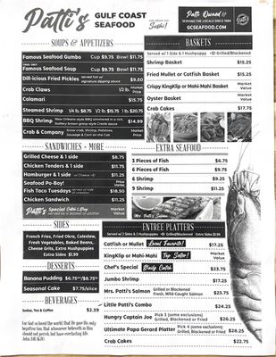 Menu photo 3 Patti’s Seafood Pensacola, FL Menu photo 3 Patti’s Seafood Pensacola, FL