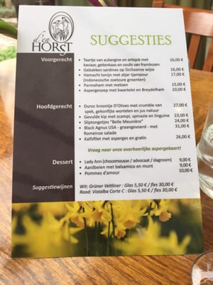 Menu photo 1 Den Horst Schoten, VAN