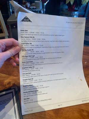 Menu photo 2 Eddyline Brewery & Pub Buena Vista, CO