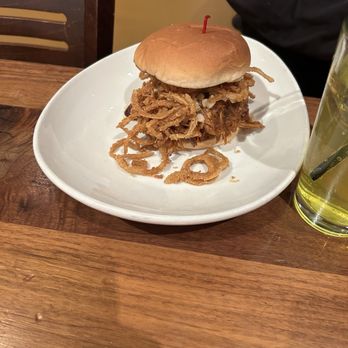 The Firepit Wood Fired Grill - Pulled pork 1/2 sandwich - New American Near Me - Irwin, Pennsylvania The Firepit Wood Fired Grill - Pulled pork 1/2 sandwich - New American Near Me - Irwin, Pennsylvania