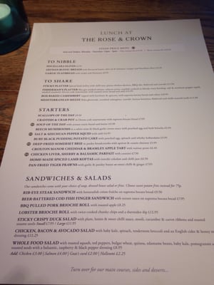 Menu photo 3 The Rose and Crown Kings Langley, HRT