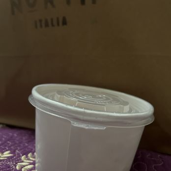 North Italia - 6/9/24: side view for context of my marinara sauce in this HUGE cup - Pizza Near Me - El Segundo, California North Italia - 6/9/24: side view for context of my marinara sauce in this HUGE cup - Pizza Near Me - El Segundo, California
