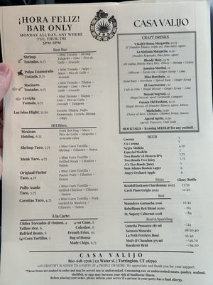 Menu photo 3 Casa Valijo Torrington, CT