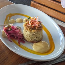 Crab cake beautifully executed