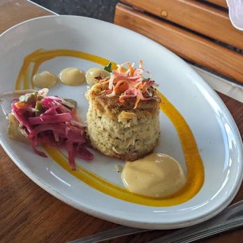 Shore - Crab cake beautifully executed - New American Near Me - Longboat Key, Florida
