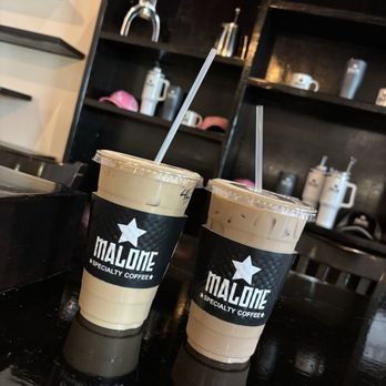 Malone Specialty Coffee - Left - 4 Leaf Clover (Medium size) Right - Austin Dream (Medium size) - Coffee & Tea Near Me - Cedar Park, Texas