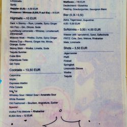 Theplacetobe - Drinks menu on JUNE 2026.