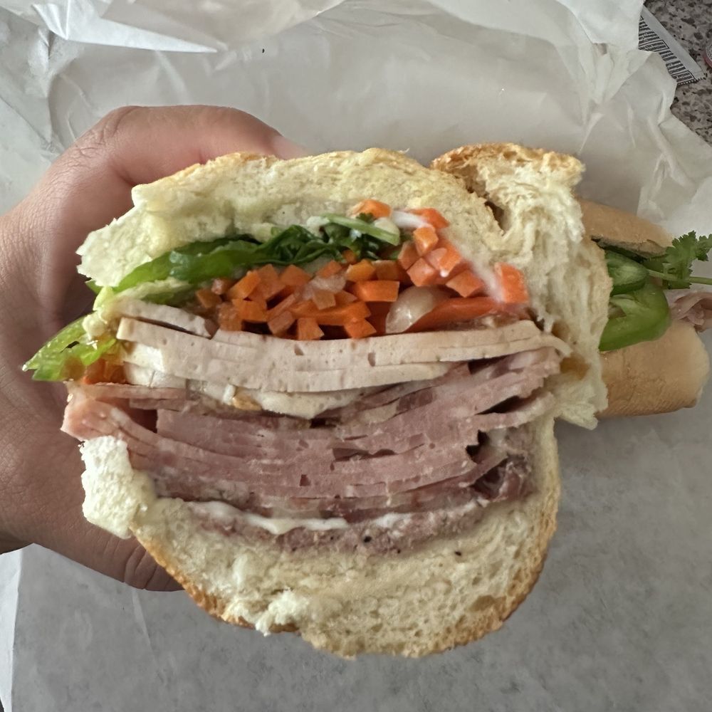 Classic cold cut banh mi. Huge. Hard to eat