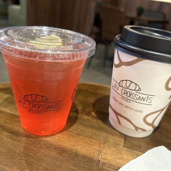 Lviv Croissants - Pomegranate lemonade and a hot caramel macchiato $5.45 - Cafes Near Me - Fair Oaks, California
