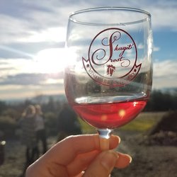 Skagit Crest Vineyard & Winery - Tasting Rose at the Winery