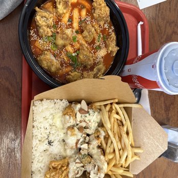 Chicken In The Kitchen - top: tteokbokki bottom: meal box set with creamy onion sauce - Korean Near Me - Provo, Utah