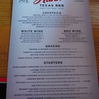 Hank's Texas BBQ - Menu side A - Barbeque Near Me - Columbus, Ohio Hank's Texas BBQ - Menu side A - Barbeque Near Me - Columbus, Ohio