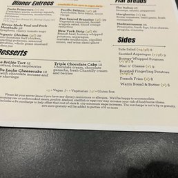 A notice of the 6% surcharge is buried in the fine print at the bottom of the menu.
